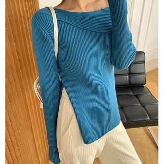 Slit Chic Off Shoulder Sweater